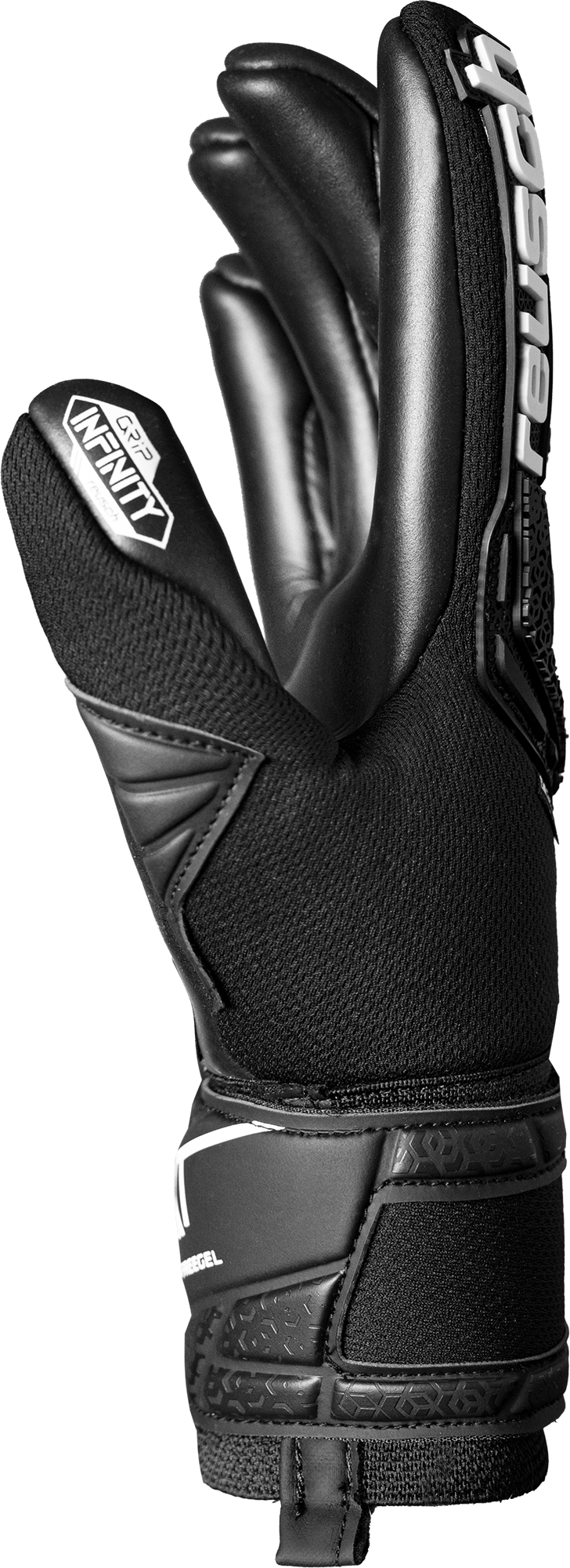 Reusch Attrakt Freegel Infinity Goalie Glove with hybrid cut.