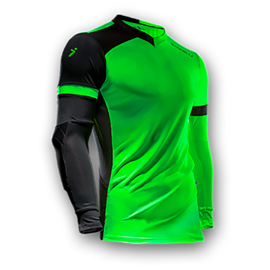 Fluo green color option on the storelli GK padded jersey