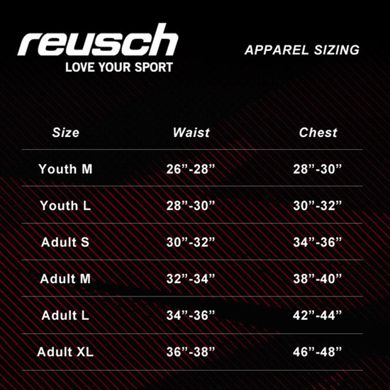 Reusch padded goalie pant available in youth and adult sizes.