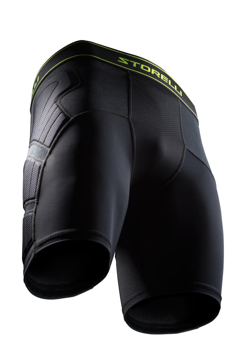 Black padded shorts for youth and men