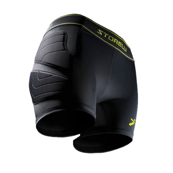 Padded goalkeeper shorts in white and black