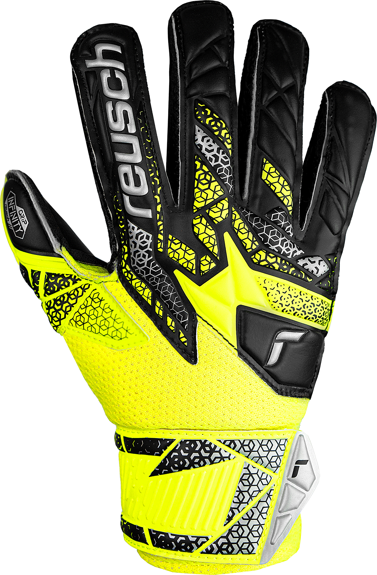 Mesh backhand on the Reusch Attrakt Infinity Finger Support Junior