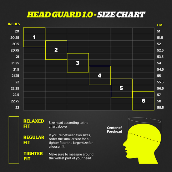 Sizing for Storelli Exoshield Head Guard 