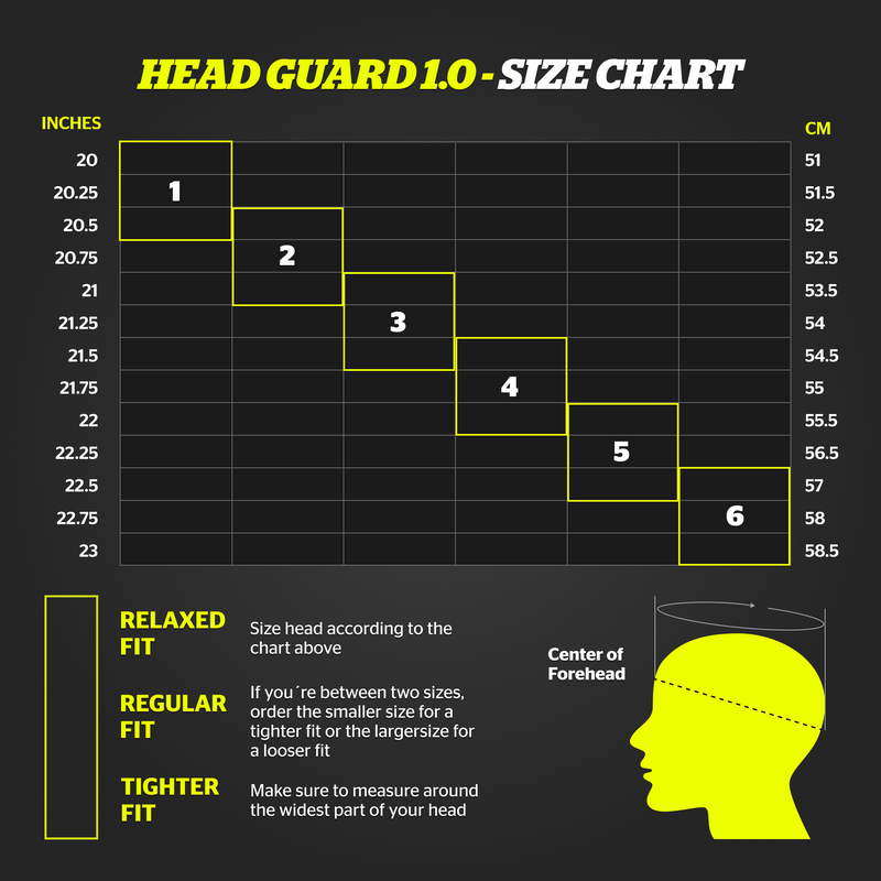 Sizing for Storelli Exoshield Head Guard 