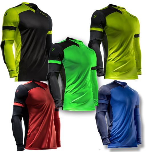 5 colors of the Storelli Exoshield Gladiator Goalkeeper Jerseys