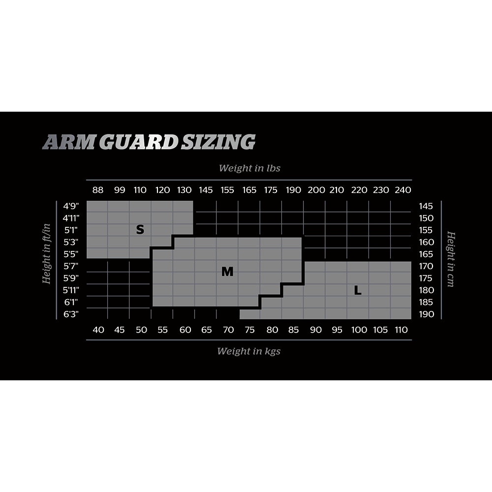 Storelli Arm Guard Sizing Chart