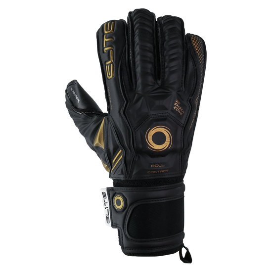 Gold and Black backhand design on the Elite Black Real 2020
