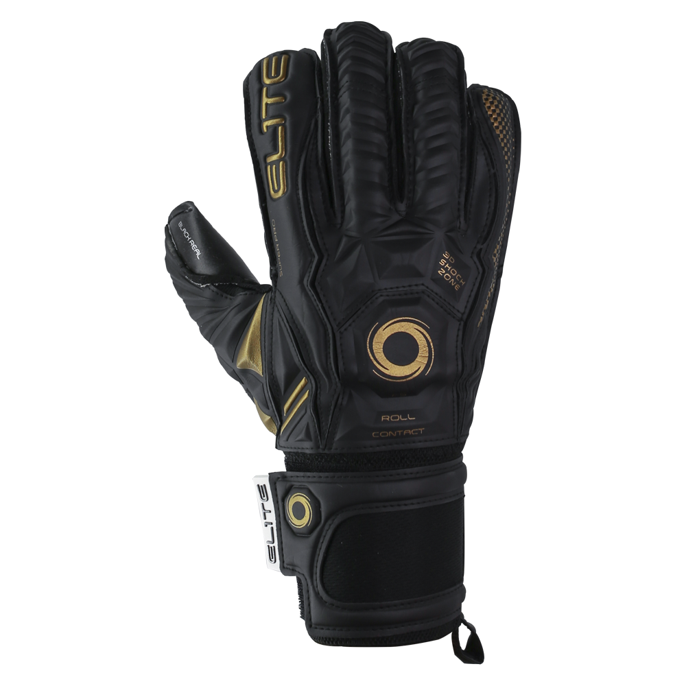 Gold and Black backhand design on the Elite Black Real 2020