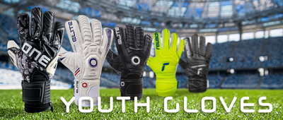 Goalkeeper Gloves Roll Finger Save Gloves Youth sizes by Prostyle 