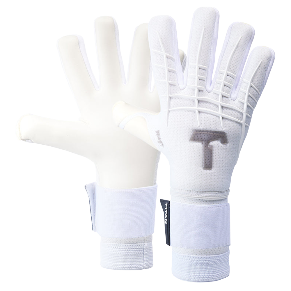 T1tan White Beast 3.0 Finger Protection Goalie Gloves Keeperstop