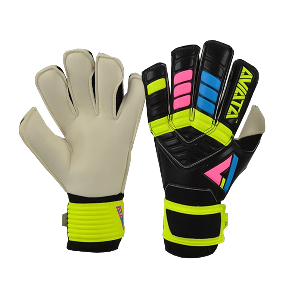 Customizable Exo-SKEL Aviata Sports Goalie Gloves Viper De Luxe V7 Goalkeeper Soccer Gloves for Saves and Protection 5 Finger Removable 