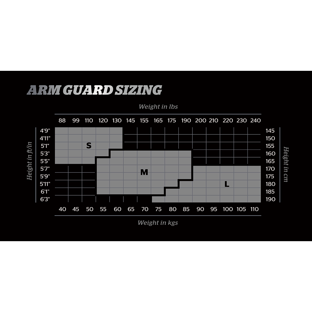 Storelli Arm Guard Sizing Chart