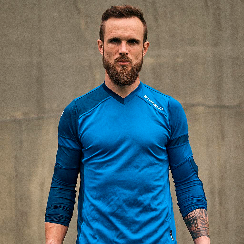 Storelli ExoShield Gladiator Goalkeeper Jersey Padded Elbow Sleeves Medium Strike Lightweight Soccer Jersey Shirt 