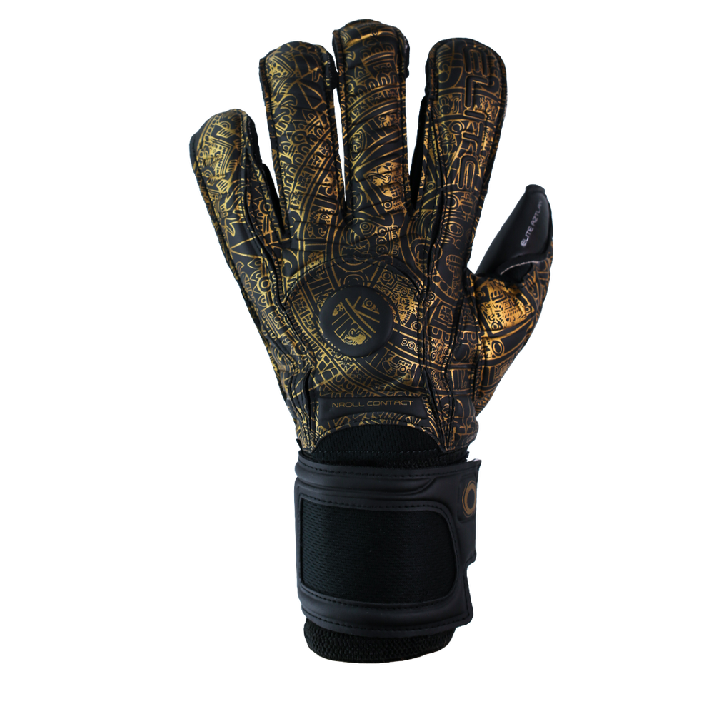 Awesome goalkeeper glove gold Aztec design