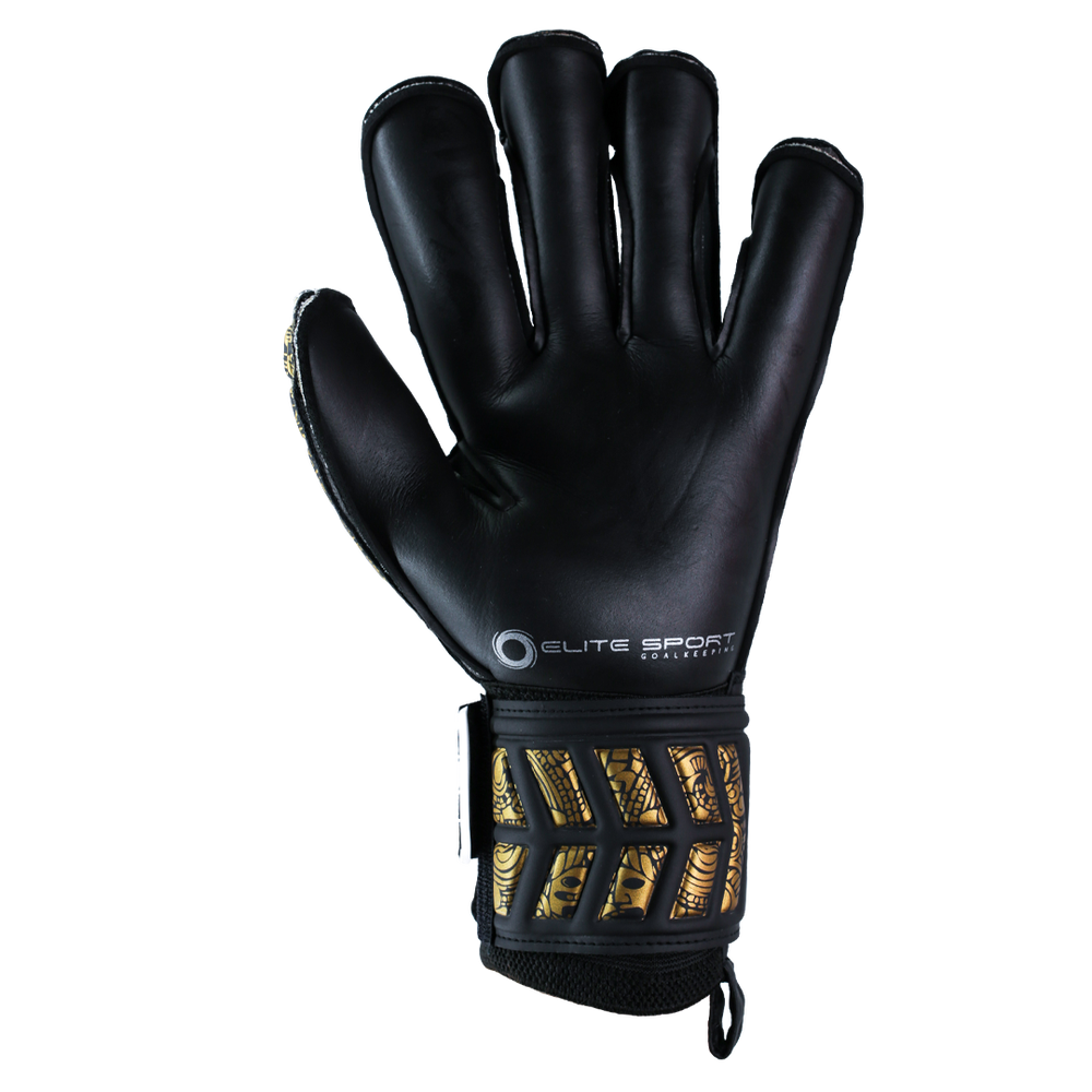 Black goalkeeper glove with durable palm