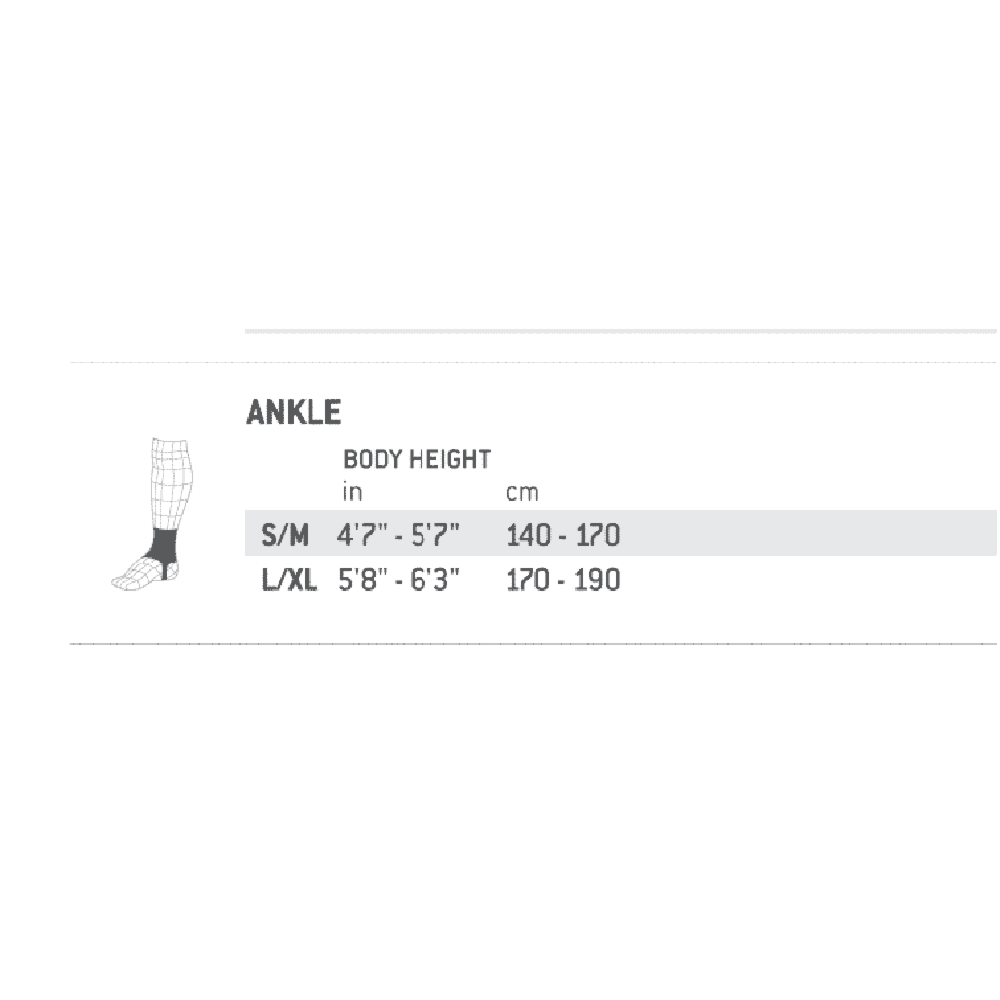 G-Form Ankle Size Chart