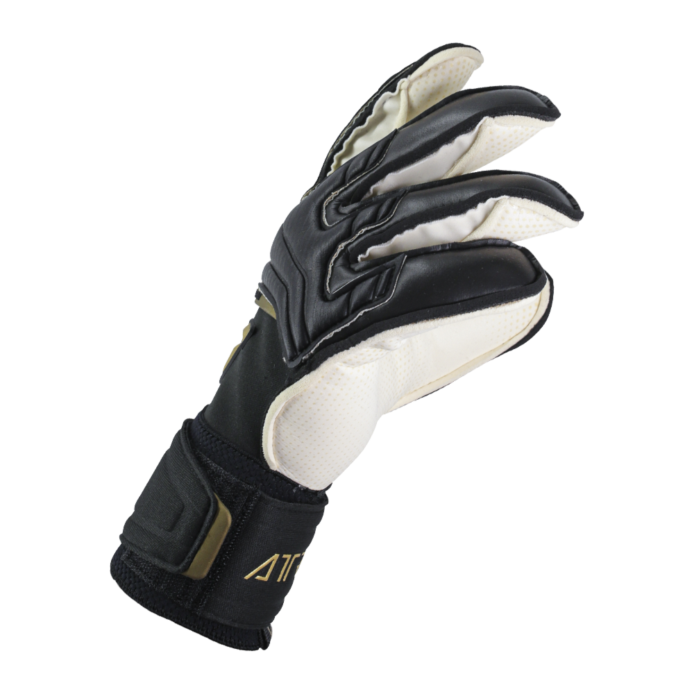 Black and white soccer goalie gloves