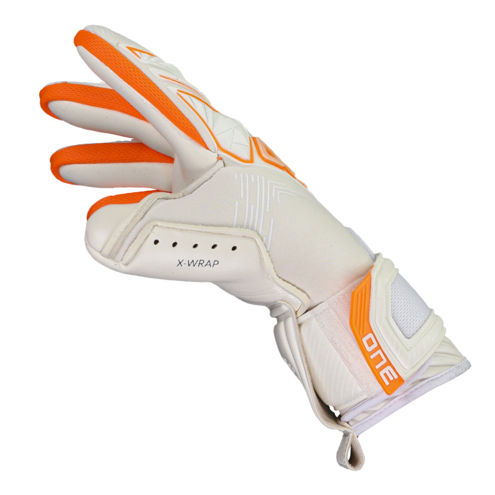 White soccer goalkeeper gloves