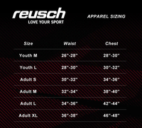 reusch alex goalkeeper pant keeperstop goalie glove size chart